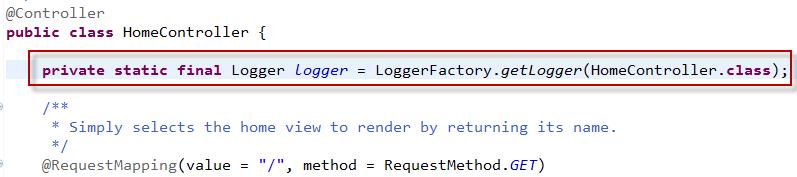 1. slf4j 를활용한 Logger 생성을편리하게해보자 - 매 Class 마다변경해야되는 Class 명칭 - LoggerHelper Class 를만들어손이많이가는부분을조금이라도줄여보자. As-Is : private static final Logger logger = LoggerFactory.getLogger( HomeController.