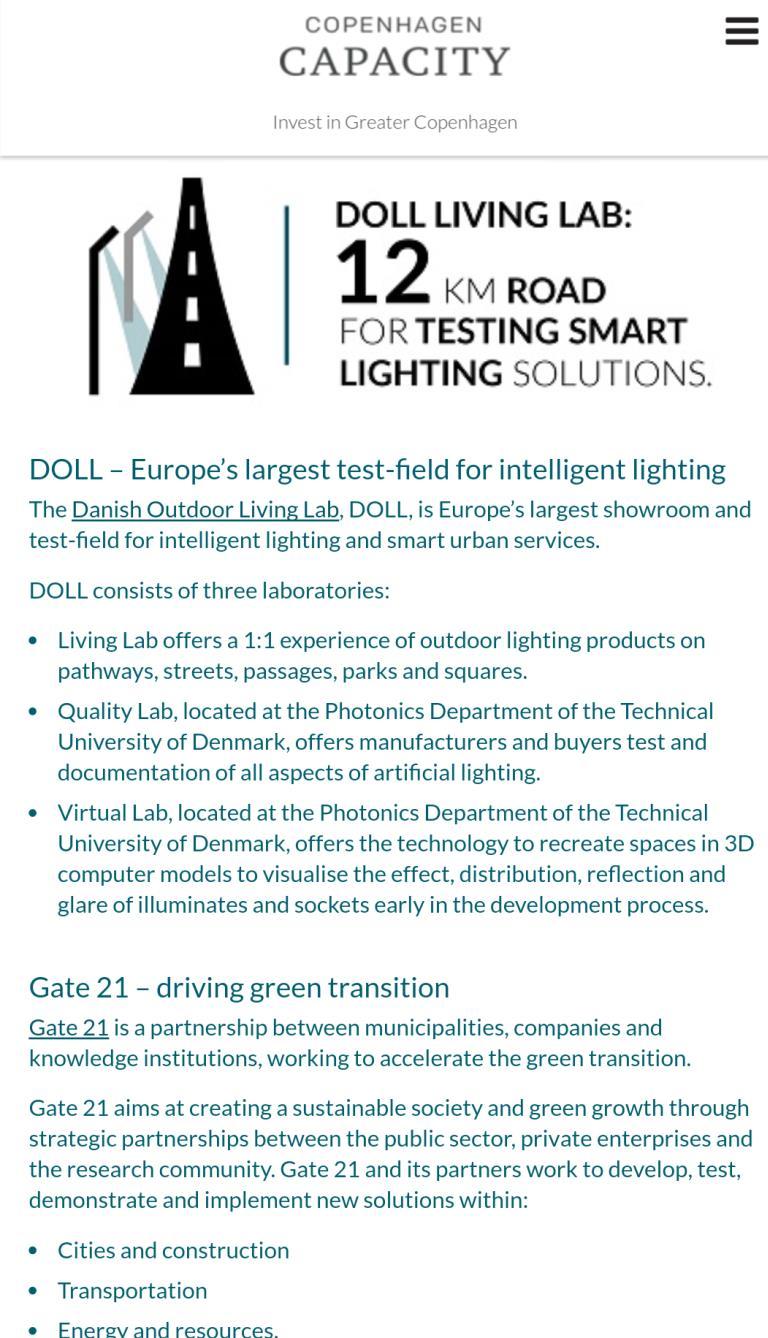 DOLL 02 시민참여형스마트시티 ; Smart City Living Lab DOLL is Europe's largest testfield, showroom and innovation hub within intelligent lighting and Smart City Pilot site, total area : 12