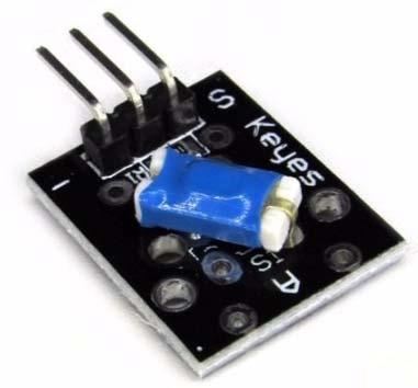 27. 기울기센서 ( Tilt switch Sensor ) - (KY-020) 기울어짐에따라 on/off 되는센서이다. 일반스위치처럼눌러서 on/off 시키는것이아니라, 기울어짐에따라 on/off 가된다.