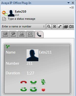 Microsoft Outlook 플러 그 인 : 통화 기능 7 13..2 통 화 응 답 통화에 응답하려면 1. 수신 통화를 받으면 프레즌스 아이콘이 정보가 표시됩니다. 이미지로 변경됩니다. 플러그인 하단에는 통화를 처리하도록 발신자 및 옵션 세부 2. 무 려면 아이콘을 클릭합니다.