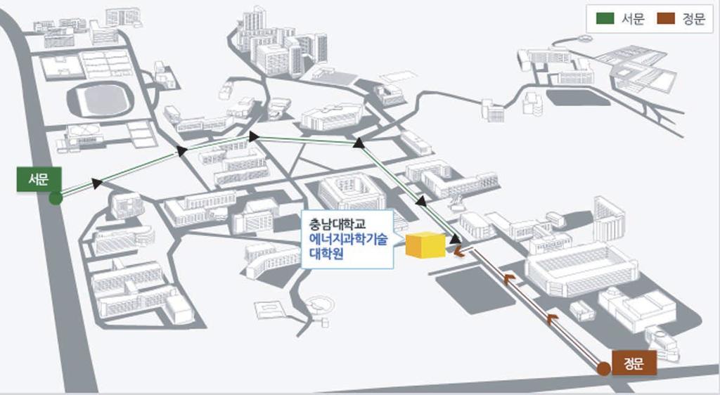 한국막학회 2015 년 추계총회및학술발표회장소안내 충남대학교에너지과학기술전문대학원 서문 정문 간친회장소 (N7) 서문 행사장에너지과학기술전문대학원 (W1) 정문 구역안내