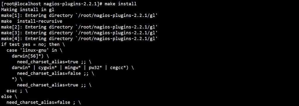 - 21-4. 설치및실행 4.13 Compiling Nagios plugin Nagios 소스코드를컴파일 - cd Nagios-plugins-2.2.1 -.