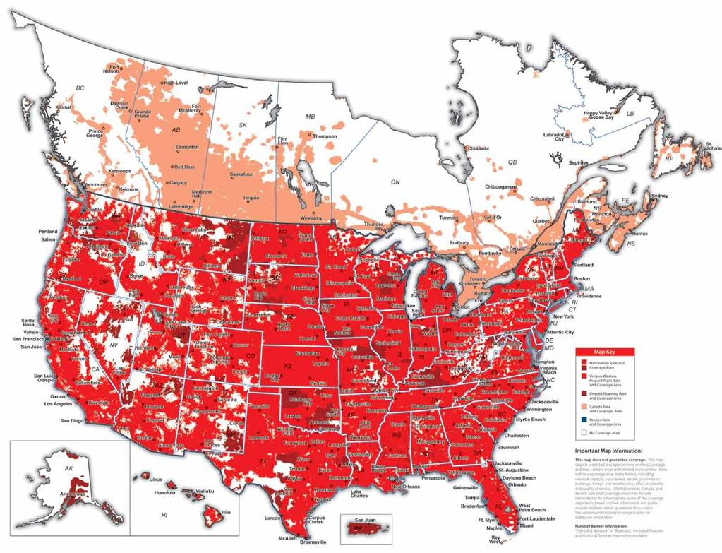 8.. 보이스커버리지지역지도 Verizon Wireless