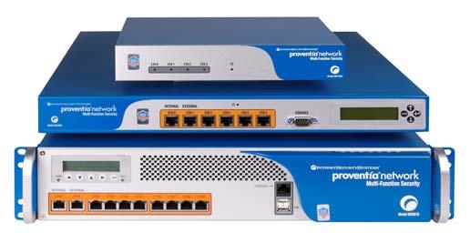 Proventia Network : Proventia MFS Appliance 제품명 : Proventia MFS( 통합보안관리솔루션 ) 방화벽, VPN, IPS, 백신, 웹필터링, 스팸, 스파이웨어차단기능을통합한 UTM (Unified Threat Management) 솔루션 불필요한기능을제거한최적화된통합보안솔루션 뛰어난성능보장 (