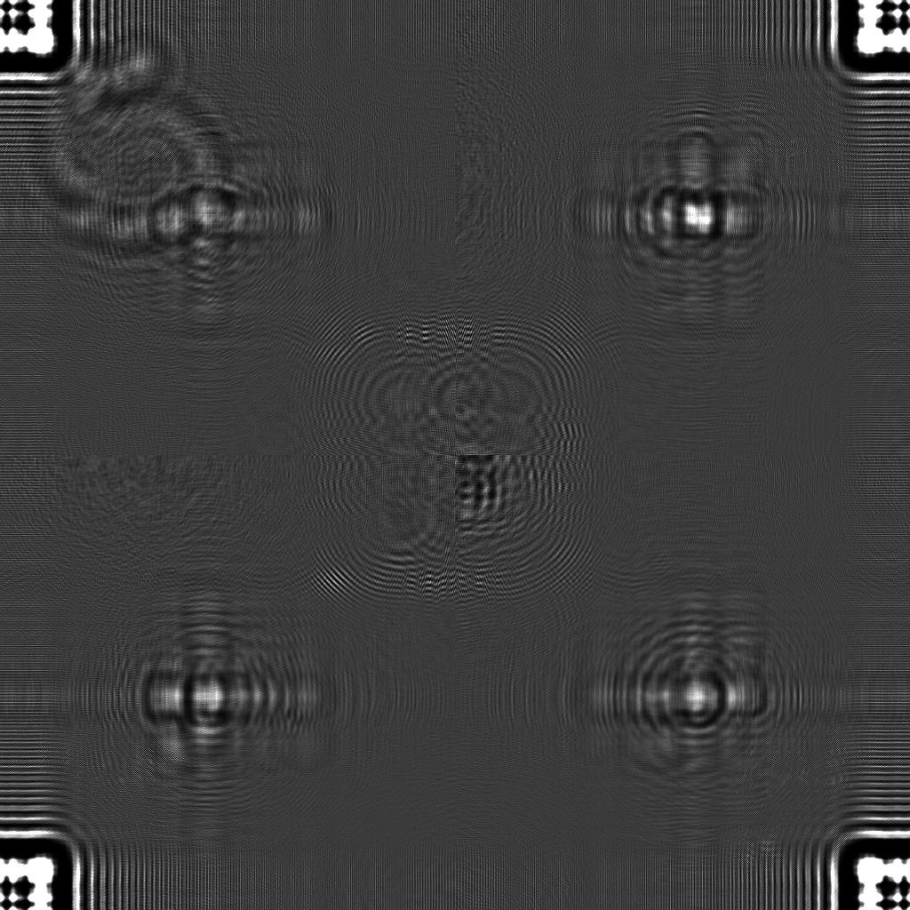 이윤혁 외 인 회절 모델을 이용한 홀로그램 워터마킹 2 : Fresnel (Yoon-Hyuk Lee et al. : Hologram Watermarking Using Fresnel Diffraction Model) 이동 후 합성한 영상이고, 그림 5(e)는 합성한 영상을 역 Fresnel변환을 수행하여 홀로그램을 만들고 이를 복원한 영 상이다. 2. 워터마크 추출 그림 6에 워터마크 추출 과정을 나타내었다.