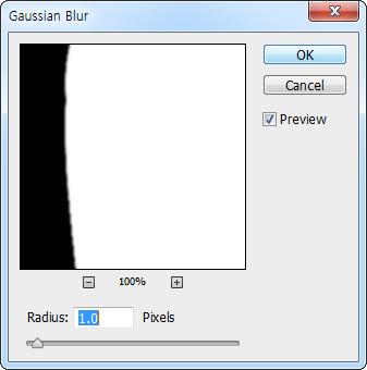 마스크를이용하여배경없애기 [ 메뉴바 ] Filter > Blur > Gaussian Blur
