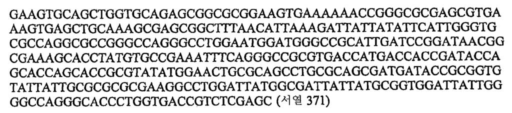 중쇄가변도메인의아미노산서열 ( 신호서열부재 ): [0627] [0628] Ab-18 중쇄가변도메인의 DNA