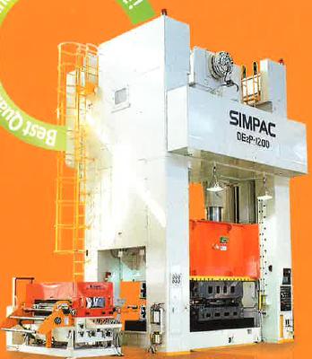급 프레스 1,200 톤 Type SIMPAC 기계식 (2P) SLIDE& BOLSTER AREA 4,000 1,800 mm CAPACITY 1,200ton DIE CUSHION