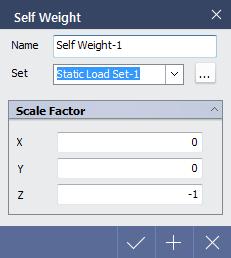Weight- 입력, Set 선택란에서 Static Load Set 선택