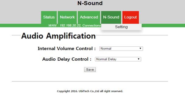 10. 볼륨크기설정 1 상단메뉴 N-Sound