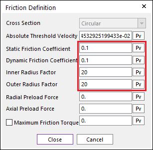 8. Include Friction 옵션을체크한후, Sliding 을클릭합니다. 9. 설정들을다음과같이변경합니다. Static Friction Coefficient: 0.
