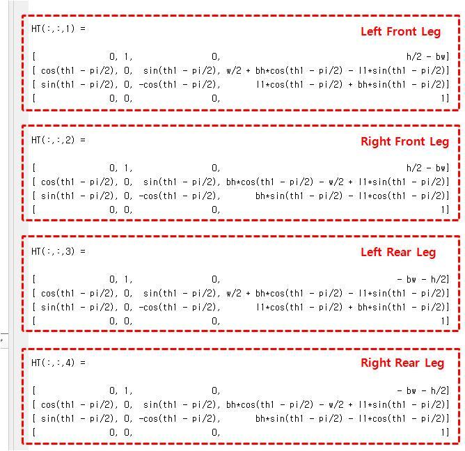 Ⅱ. 보행로봇시스템구현 - MATLAB 을이용한 DH