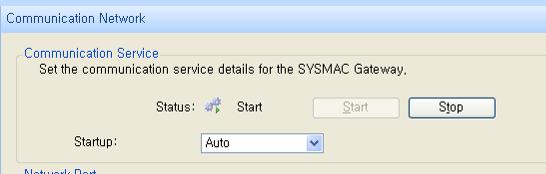 메뉴창 워크창 2) SYSMAC Gateway 를실행하기위해서 Communication Network 를설정합니다.
