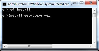 프롬프트에 CD 경로를입력하여 Automation Studio 설치파일이들어있는폴더를찾습니다 ( 예 : CD C:\Install). 3.