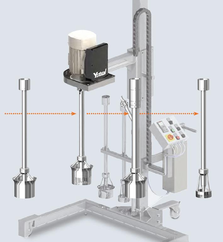 YSTRAL Plant X100 Homogenizer 200L 까지처리가능한 다목적균질기 Motor drive Voltage : 3 x 380V 60Hz Power : 4 or 5.