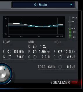 소프트웨어 RELEASE 컴프레서의릴리스시간을조정합니다. 범위 : 9.3ms ~ 999.0ms 이퀄라이저 RATIO 컴프레서의릴리스시간을조정합니다. 범위 : 1.00 ~ KNEE 컴프레서의니 (knee) 형식을선택합니다. 설정 설명 SOFT 가장점진적인변화를생성합니다. MEDIUM SOFT 와 HARD 중간으로설정됩니다. HARD 가장급격한변화를생성합니다.