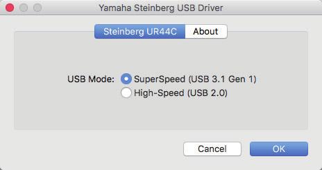 Cubase 시리즈메뉴에서 [Studio] [Studio Setup] [Yamaha Steinberg USB ASIO] [Control Panel] 을선택합니다. 상부탭을클릭하여원하는창을선택합니다. Mac [ 응용프로그램 ] [Yamaha Steinberg USB Control Panel] 을선택합니다.