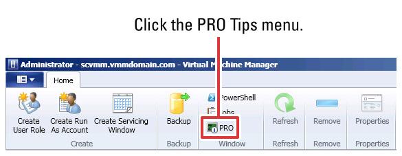 또는 PRO Tip 창에서 Show this window when new PRO Tips are created( 새 PRO Tip 이생성될때이창표시 ) 옵션을선택하는경우 PRO Tip 이생성될때 SCVMM 콘솔에서창이자동으로열립니다. PRO Tip 창에 PRO Tip 의소스, 팁및상태와같은정보가표형식으로표시됩니다.
