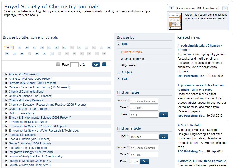 Journals 저널브라우즈 1) 저널명첫철자선택 2) 검색옵션선택 - Current/Archive - 주제, 출판연도 저널최신호소개