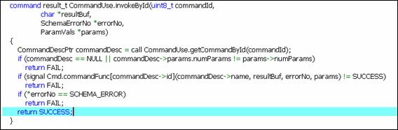 를호출하여 currenteventdesc 의 cmds[] 요소에저장되어있는 command 를처리한다. 여기서잠깐, CommandUse.InvokeById() 를살펴볼필요가있을것같다. CommandUse.InvokeById() 는 tinyos-1.x tos lib Commands Command.