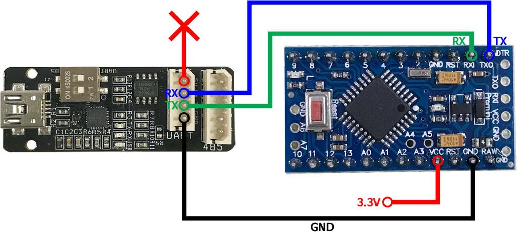 3V용은 USB Converter에서공급이불가하기때문에별도외부전원으로공급하셔야합니다. Arduino pro mini 보드의 ATmega328 MCU는 1.8V~5.
