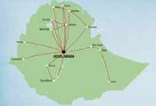 2) 시외이동수단 1 항공편 < 항공노선도 > 국내선은오직에티오피아항공 (Ethiopian Airlines) 만이용할수있다.
