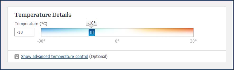 다음 Temperature Details 란빈칸에냉동화물정보를입력해주십시오.