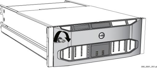 배열 PS6500 설치 그림 2-19: 베젤의잠금장치해제 2.
