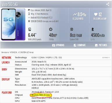 Foundry Samsung 14nm Samsung 1nm Samsung 1nm TSMC 7nm Samsung 7nm EUV Samsung 5nm EUV Display 5.'' FHD OLED 5.'' FHD OLED 5.5'' FHD+ OLED 5.
