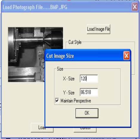 8.4 BMP&JPEG 파일불러오기 이옵션은사진을불러오기해서 G 코드프로그램을생성하고절삭깊이를다르게하여명암을렌더링한다. 결과물은실제사진과같은조각을할것이다. 8.4.1 불러오기할파일선택하기. 불러오기필터는 File>Import HPGL/BMP/JPEG 에서실행되며 JPEG/BMP 버튼을대화상자에서 On 시킨다.