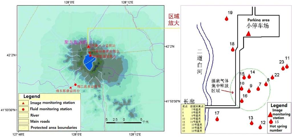 Planned GPS monitoring network at the Baekdusan volcano by