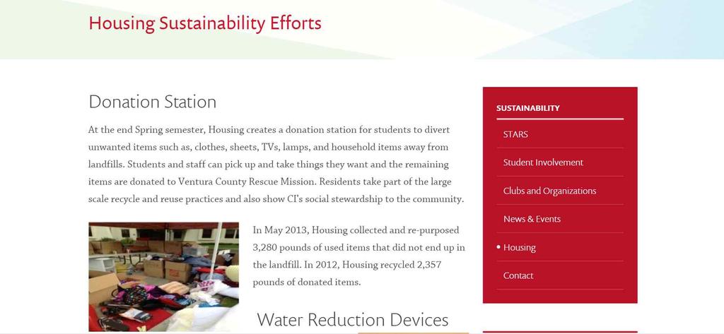 4) CSU CI 1. 기관설명 2002년설립된 California State University Channel Islands는 물절약 이라는모토아래기숙사를중심으로교내에친환경배수로시설과 Water Refill System을도입하였다.