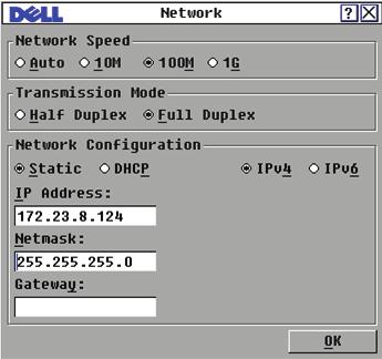 그림 3-9. 네트워크 (IPv4 Mode) 대화상자 그림 3-10.