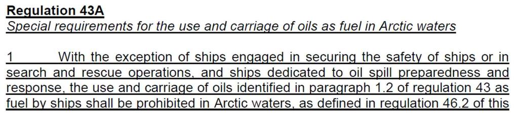 북극지역운항선박들의중질연료유사용금지관련개정안승인