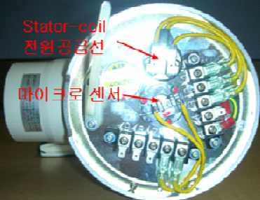 [ 고정자 (Stator-coil) 회로전원공급선예 ] 3) 치과용구강외엑스선장치고정자회로내전압경로의예다.