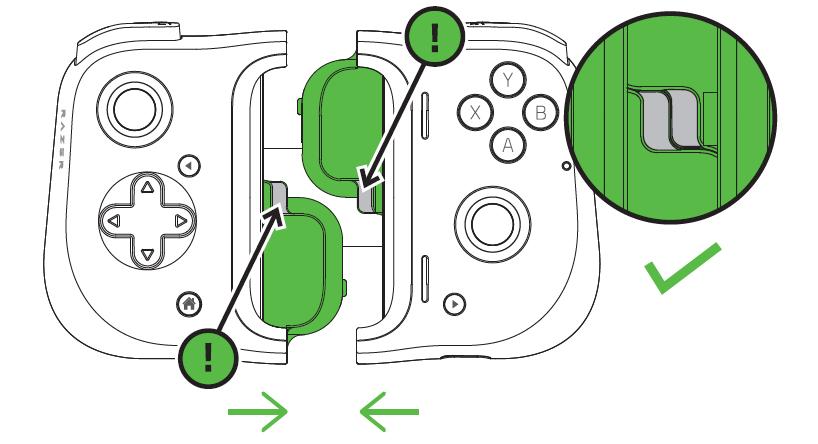 컨트롤러접기 사용하지않을때에는컨트롤러의양사이드를모아컨트롤러를접을수있습니다.
