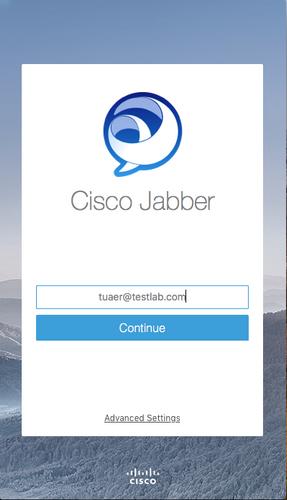 Jabber 에로그인 Mac 용 Jabber 에서로그인을수행하려면먼저 Mac 실행패드로이동한다음사용가능한애플리케이션목록에서 Cisco Jabber 를선택합니다.