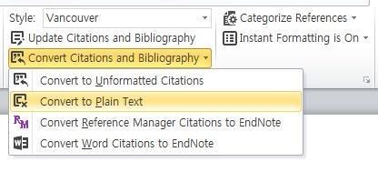 Endnote MS Word EndNote 흔적삭제하기 ( 논문제출 )