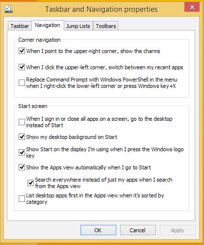 시작화면사용자지정하기 바탕화면모드에직접부팅하고앱크기조정을정렬하여사용자지정함으로써 Windows 8.1 에서시작화면을사용자지정할수있습니다. 시작화면설정을사용자지정하는방법 : 1. 바탕화면을시작합니다. 2.