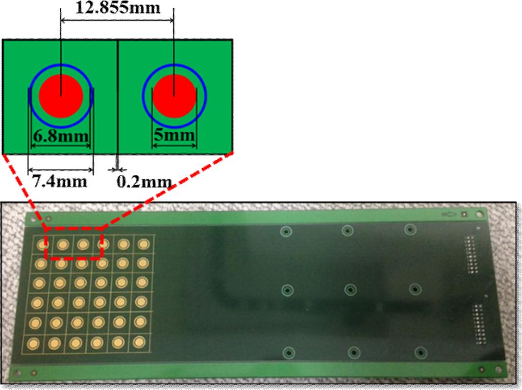Optimum Design of a Liquid Film Thickness Measurement Device Using Electric Conductance for Impingement Liquid Film khz 주기로 준비했다. 전기신호를 입력 받는 취득속도는 1 MHz였고, 이에 따라 전체 센서 데이터 취득 속도는 약 1.6 khz였다. 3.