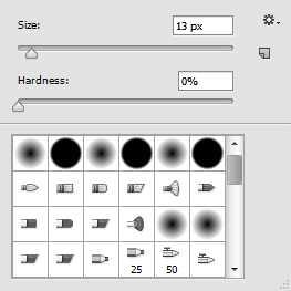 a Size : 브러시의크기를조절합니다. b Hardness : 브러시경계부분의부드럽고거친정도를조절합니다. 2 Mode 브러시도구로채색할때블랜딩모드를적용할수있습니다. 3 Opacity 브러시로채색할때불투명도를조절합니다.