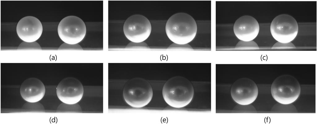 Detection of gamma irradiated South Sea cultured pearls II 167 Fig. 4. The UV fluorescence reaction of South Sea cultured pearls by increasing irradiation dose; (a) unirradiated, (b) 0.