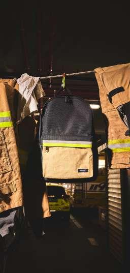 s products made of the clothes of firefighters who run to the scene first and stay until the