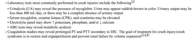 Crush Injury and Crush Syndrome ( 압궤손상및압궤증후군 ; 크러시증후군