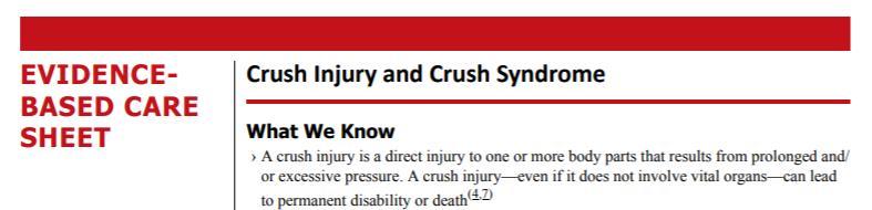 Crush Injury 또는 Crush Syndrome 에가장흔히쓰이는실험실테스트