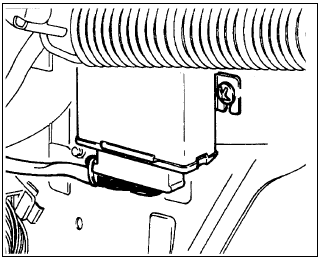 9.4 무단감쇄 전자제어현가장치 335 (2) 리어 버티컬 센서 : 차량 뒤쪽의 상하의 가속도 감지 방향성이 있으므로 장착 시 주의 그림 9-18 리어 버티컬 센서 (3) 래터럴 센서 : 차량의 횡방향 가속도 감지 방향성이 있으므로 장착 시 주의 그림 9-19 래터럴 센서 (4) ESC 컨트롤 유니트 : ECS 컨트롤 유니트는 각종센서(래터럴,