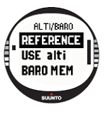 Alti/Baro 데이터 화면에서는 마지막으로 기록된 좌표에 대해 계산된 사전 설정된 날짜의 일출(tsr)과 일몰(tss) 시간을 표시 합니다. 화면을 활성화하려면 Alti/Baro 모드의 메인 화면에서 START/DATA를 누릅니다. 화면을 종료하려면 START/DATA 버 튼을 다시 한 번 누릅니다.