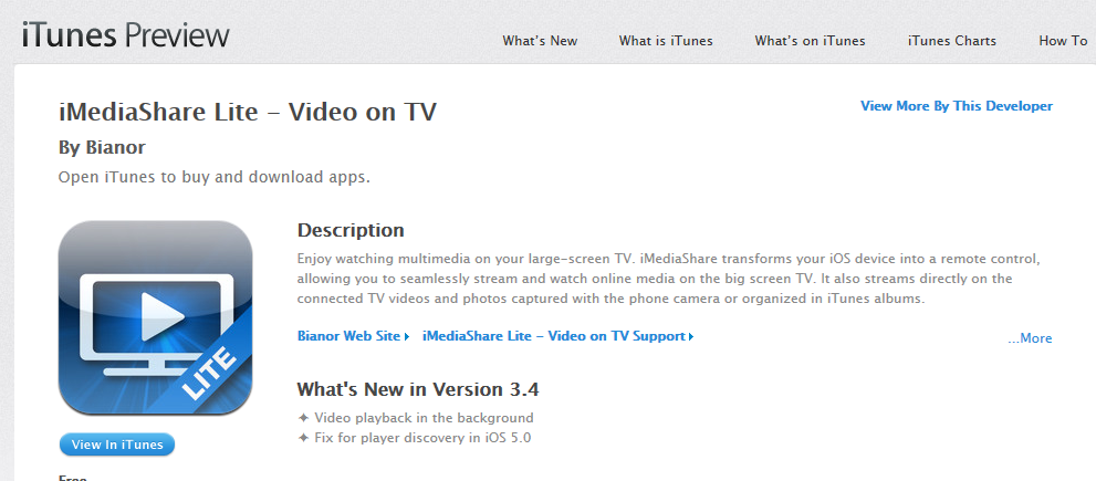 Step 2: 애플 앱 스토어에서 다음의 DLNA 어플리케이션을 설치하시는 것이 좋습니다.