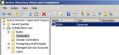 RDSH (Remote Desktop Session Host) 서버 설정 이 서버에 Windows 2008 R2 를 설치하고, W2K8R2RDS.com 도메인에 멤버로써 죠인시킨다.