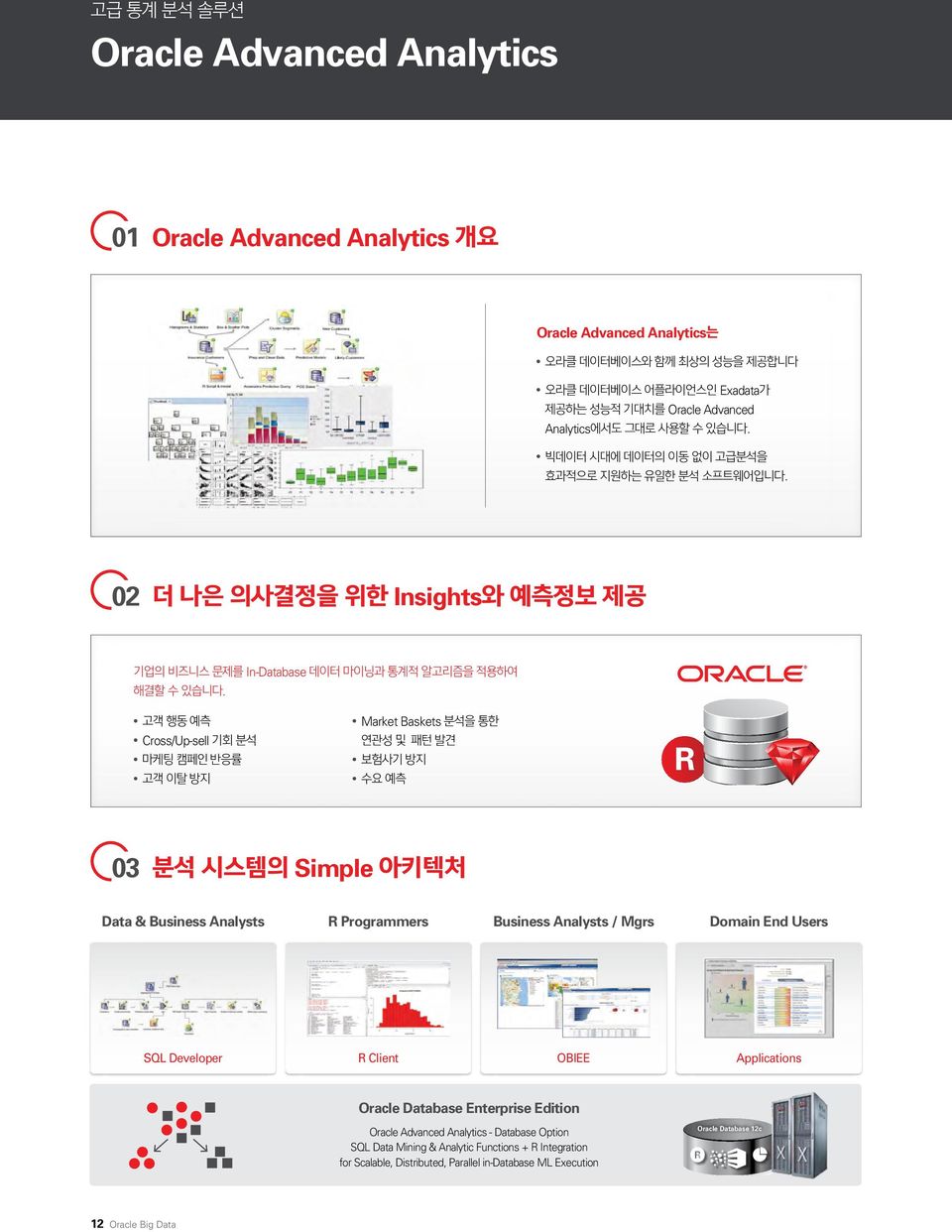 Cross/Up-sell Market Baskets 03 Simple Data & Business Analysts Programmers Business Analysts / Mgrs Domain End Users SQL Developer